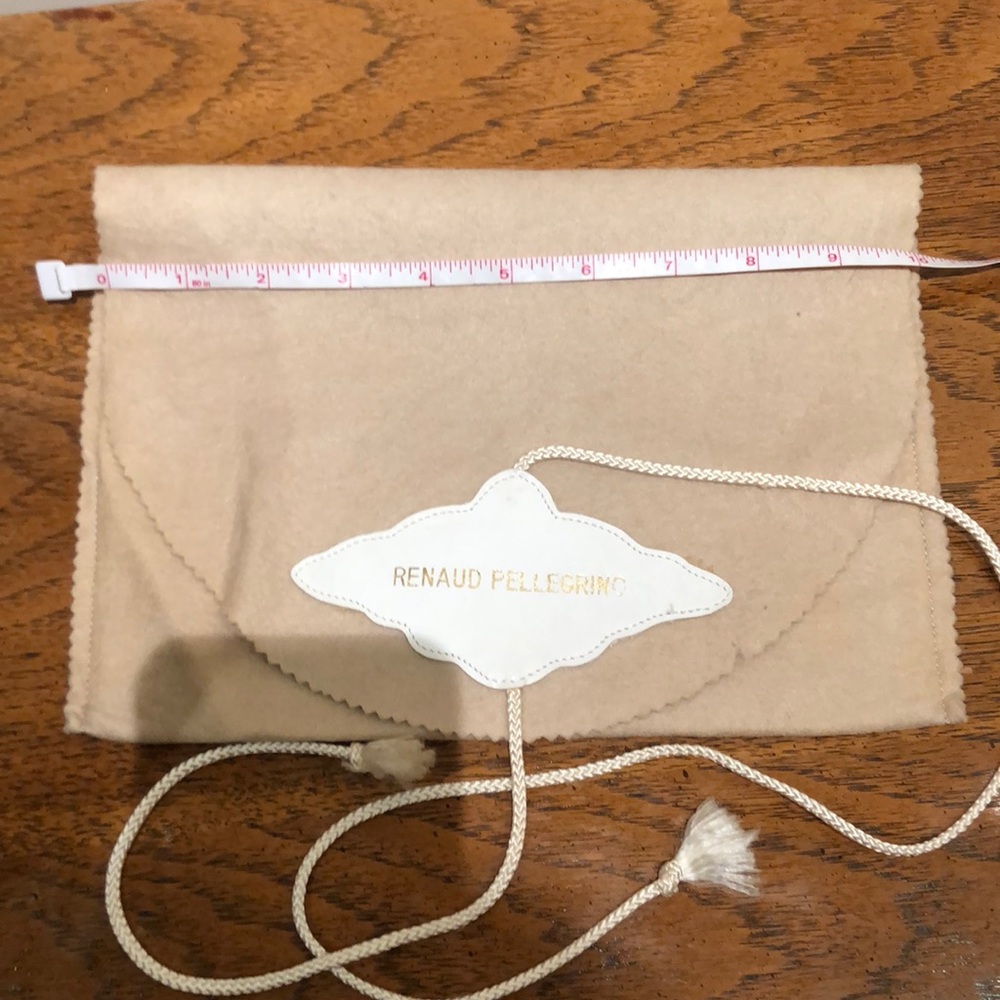 Vintage Authentic Renaud Pellegrino Paris Beige Dust Cover Bag Sack 10" x 7"